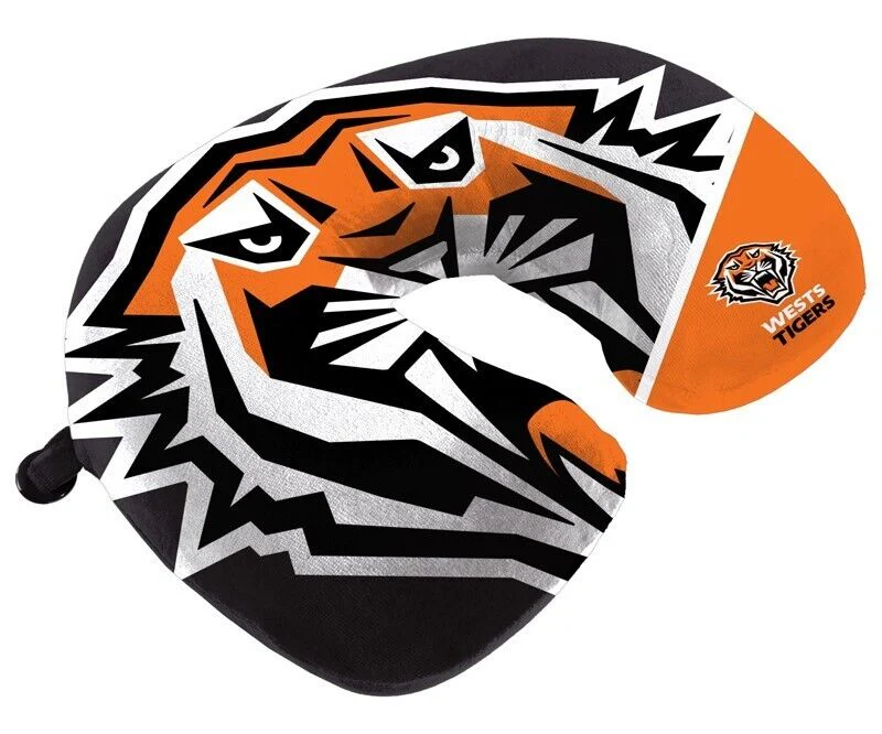 NRL Travel Pillow - West Tigers - U Shaped - Neck Cushion - Image 2