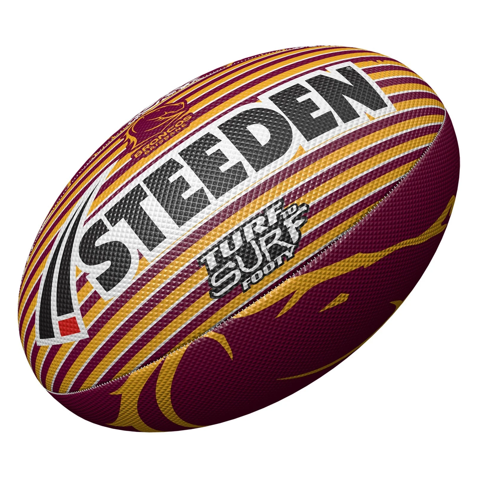 NRL Turf to Surf Ball Brisbane Broncos Football Size 3 - Image 2