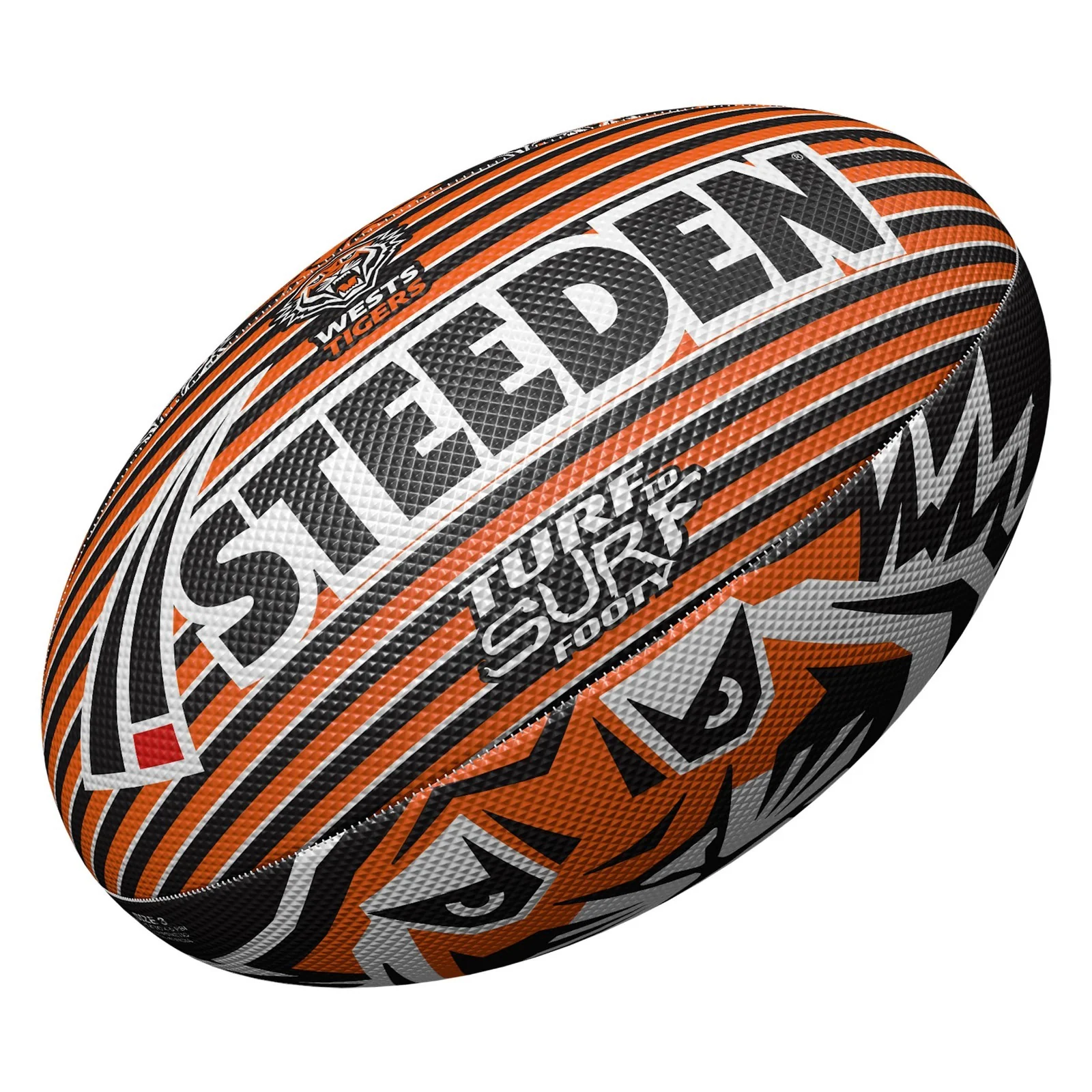 NRL Turf to Surf Ball West Tigers Football Size 3 - Image 2