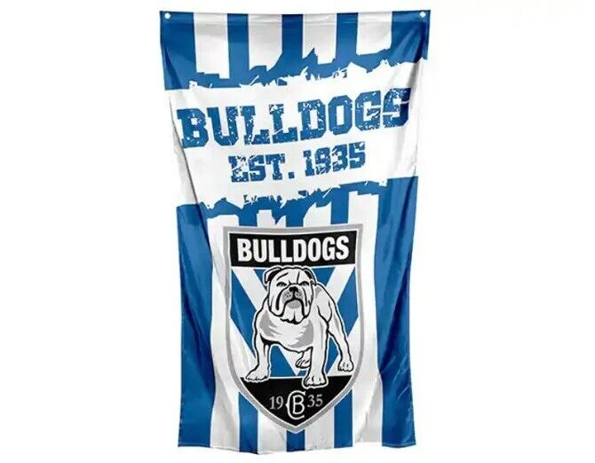 NRL Wall Flag Cape - Canterbury Bulldogs - 150cm x 90cm - Steel Eyelet 4 Hanging - Image 2