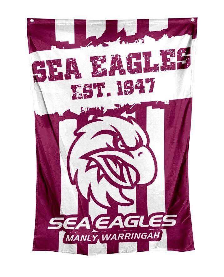 NRL Wall Flag Cape - Manly Sea Eagles - 150cm x 90cm - Steel Eyelets - Image 2