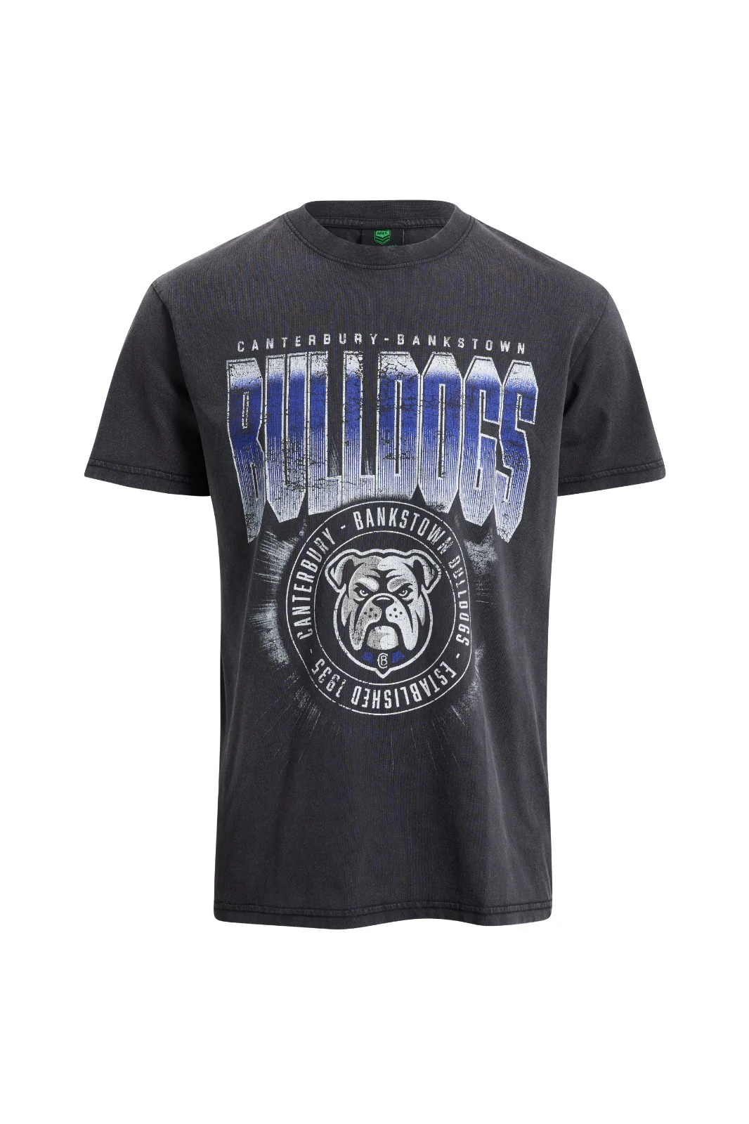 NRL Washed Tee - Canterbury Bulldogs - Cotton Shirt - Adult - Mens