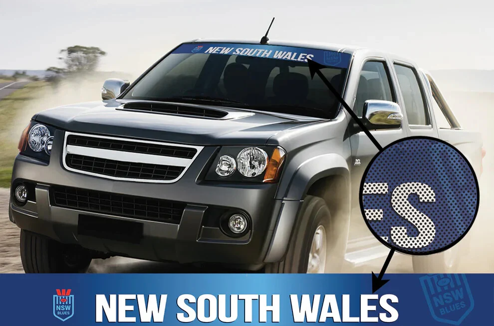NRL Window Sun Visor Decal - New South Wales Blues - NSW - See Thru Car Sticker - Image 2