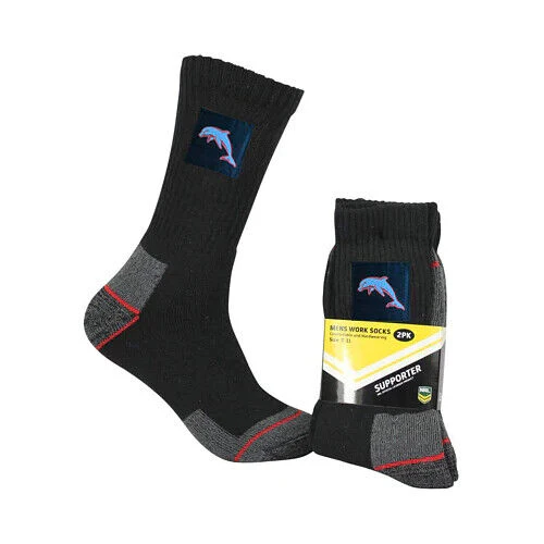 NRL Work Sock - Dolphins - Two Pack - Image 2