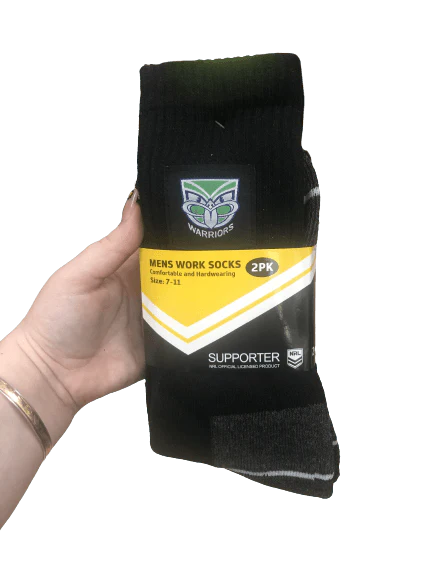 NRL Work Socks - NEW LOGO - New Zealand Warriors - Two Pack - Image 2