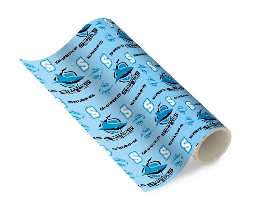 NRL Wrapping paper - Cronulla Sharks - New Design - Gift Wrap - 49cmX69cm - Image 2