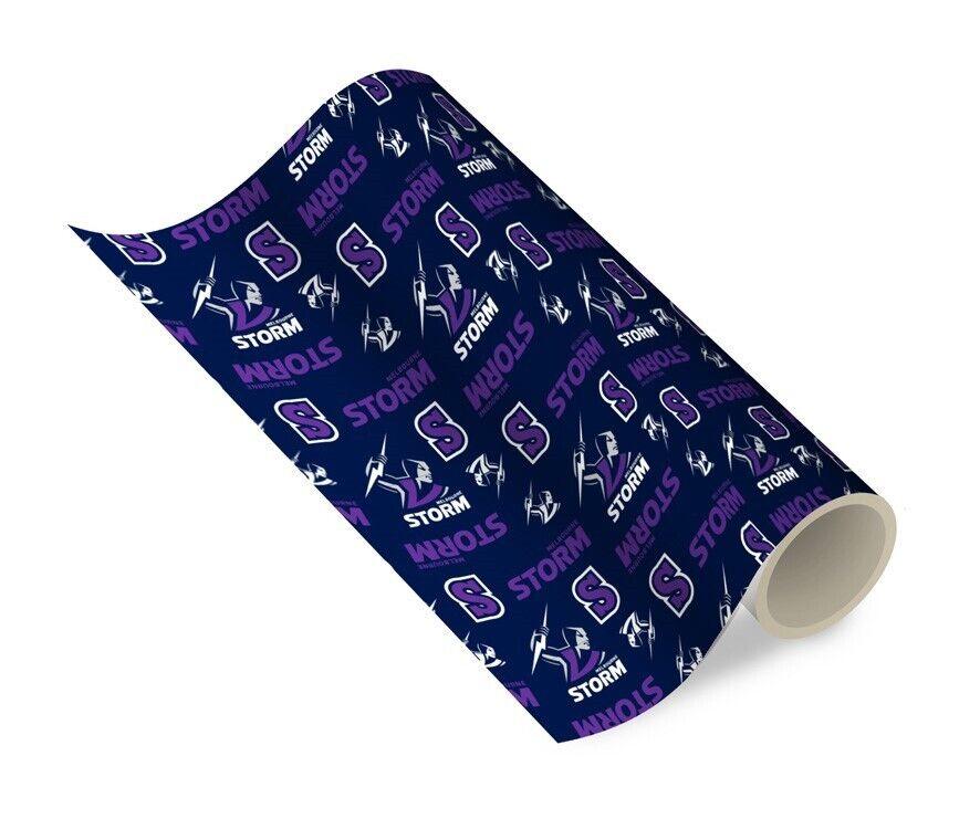 NRL Wrapping paper - Melbourne Storm - New Design - Gift Wrap - 49cm X 69cm - Image 2