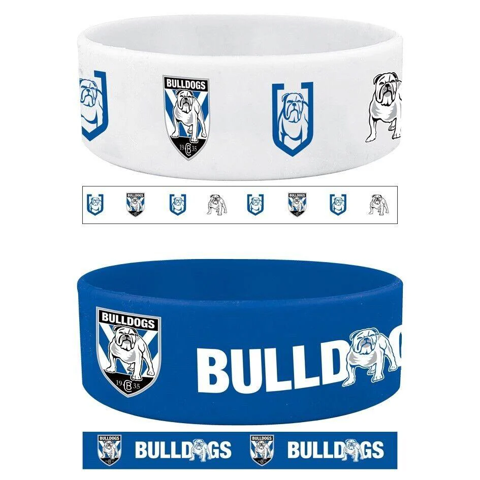 NRL Wrist Bands Set of 2 - Canterbury Bulldogs - Set of Two - Silicone Band - Image 2