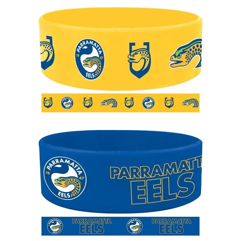 NRL Wrist Bands Set of 2 - Paramatta Eels - Set of Two - Silicone Band - Image 2