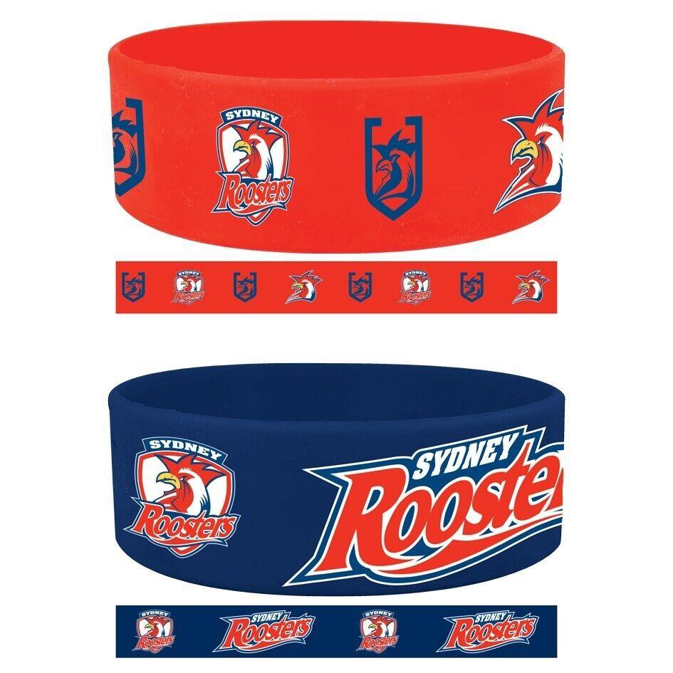 NRL Wrist Bands Set of 2 - Sydney Roosters - Set of Two - Silicone Band - Image 2