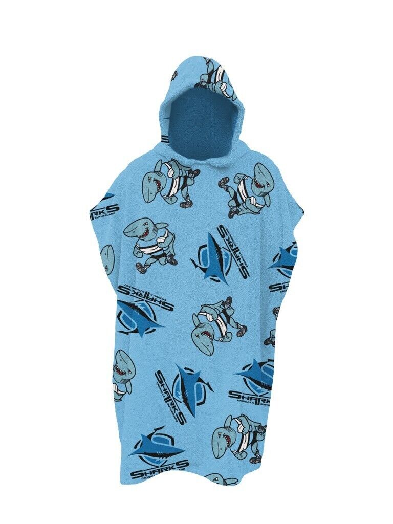 NRL Youth Hooded Towel - Cronulla Sharks - Kids - Beach Bath - OSFM - Image 2