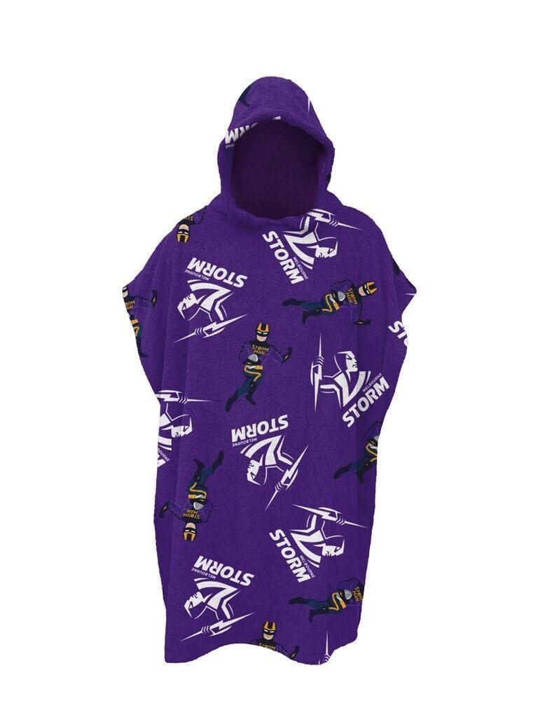 NRL Youth Hooded Towel - Melbourne Storm - Kids - Beach Bath - OSFM - Image 2