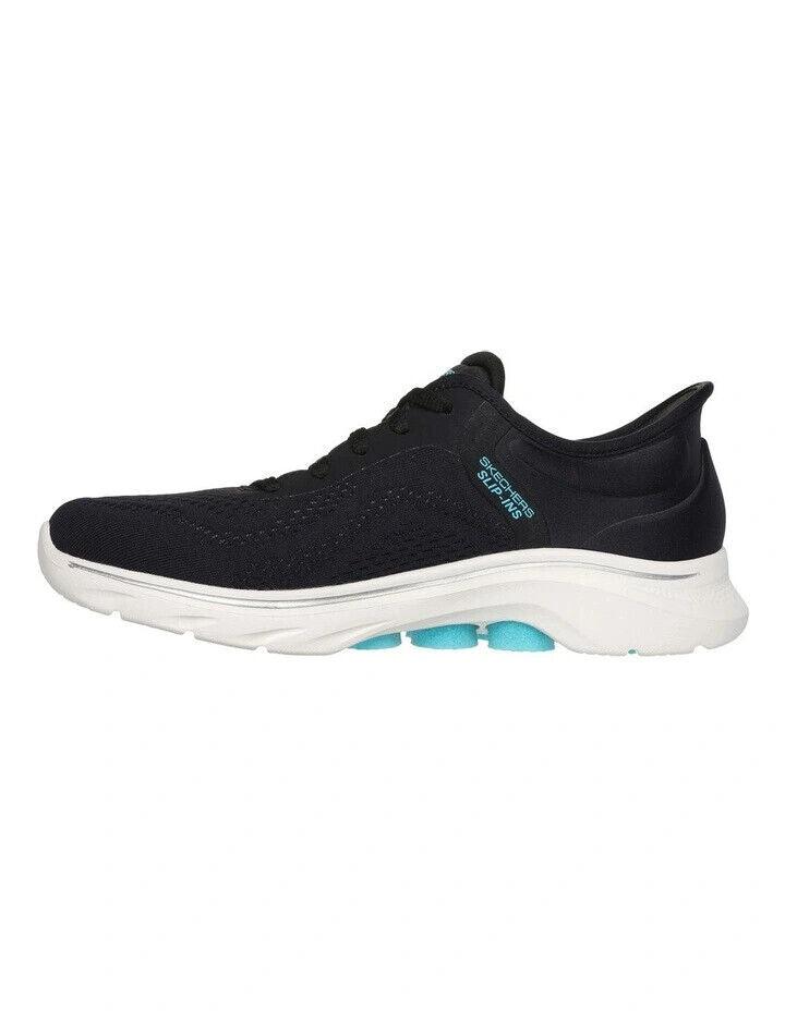 SKECHERS Go Walk 7 Slip In Shoe - Valin - Black/Aqua - Womens - Image 3