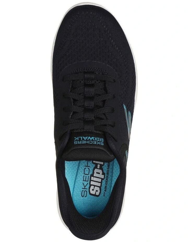 SKECHERS Go Walk 7 Slip In Shoe - Valin - Black/Aqua - Womens - Image 4