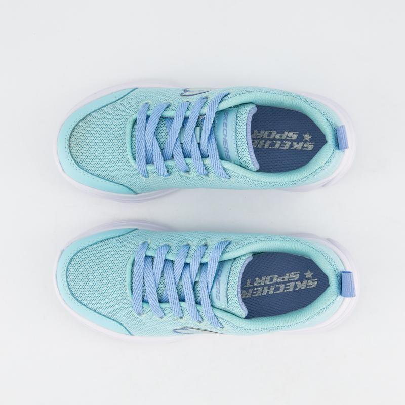 SKECHERS Wavy Lites Shoe - Blissful Wish - Aqua - Kids - Image 5